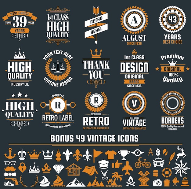 Vector vintage retro vector logo for banner