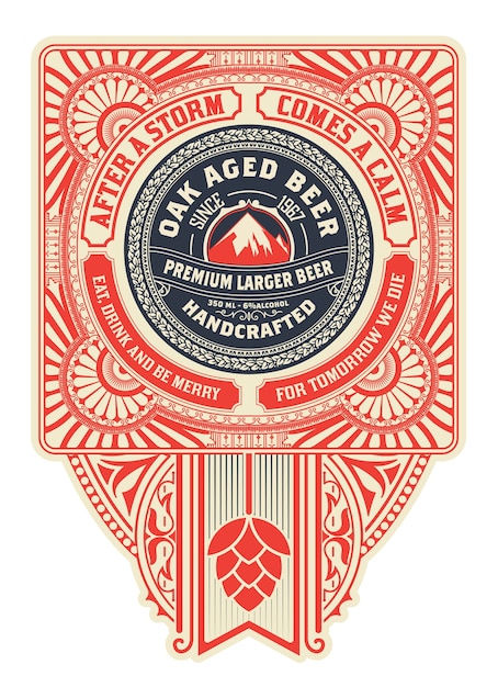 Vector vintage style beer label layout