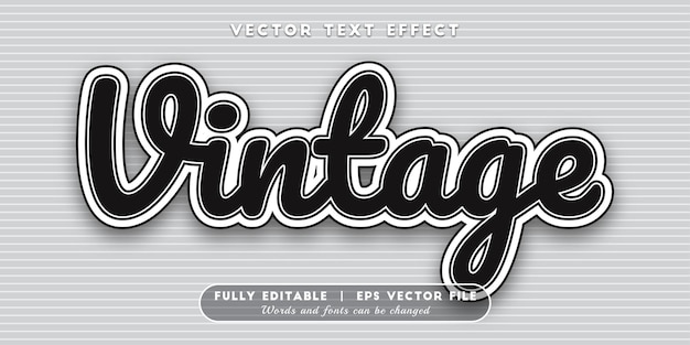 Vintage text effect, editable text style