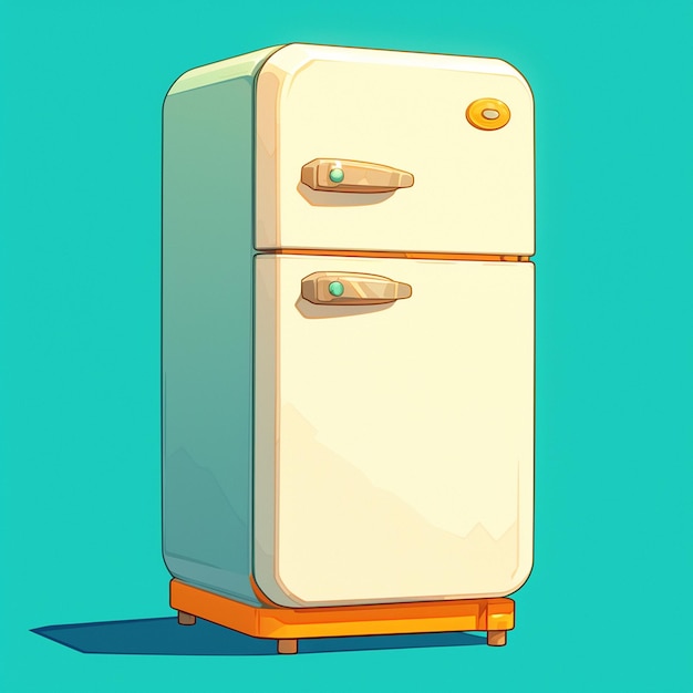 Vintage TwoDoor Refrigerator in Pastel Colors