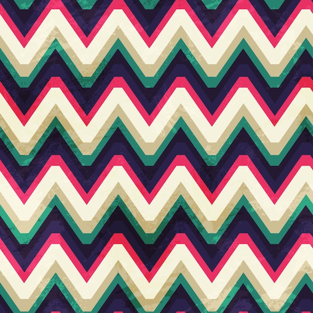 Vintage zigzag seamless pattern with grunge effect