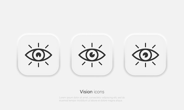 Vision vector icons Eyes symbols in trendy neumorphism style Vector EPS 10