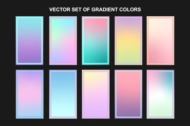 Vivid gradient colors collection set Abstract background wallpaper