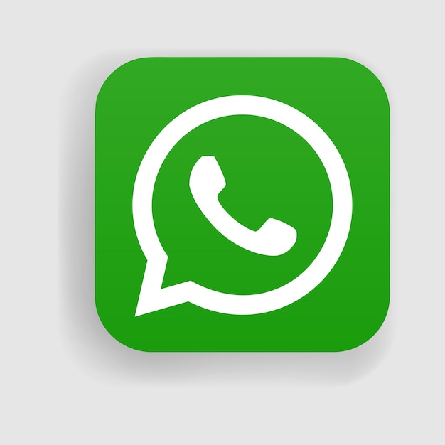 VORONEZH, RUSSIA - JANUARY 11, 2020: WhatsApp logo square icon with shadow