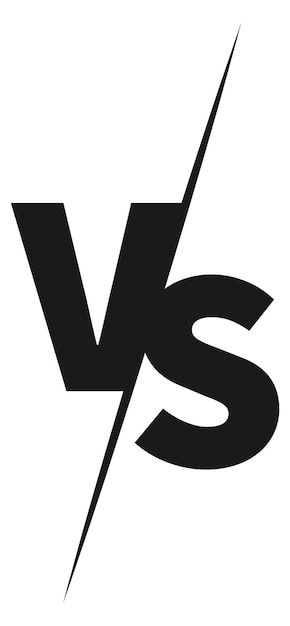 Vs logo Black letters emblem Battle versus