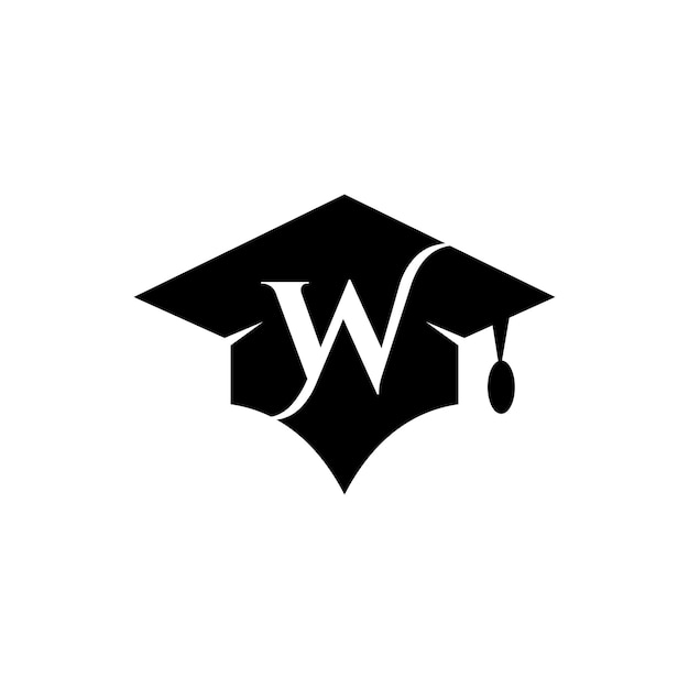 W logo Graduation Hat icon Education logo Graduate symbol