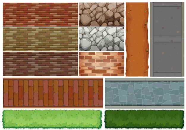 Wall tiles pattern and bush