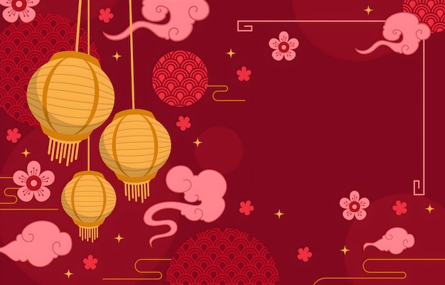 Vector a wallpaper with a pink and orange paper with chinese characters on it