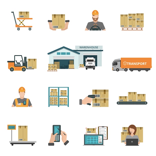 Warehouse Icons Set 