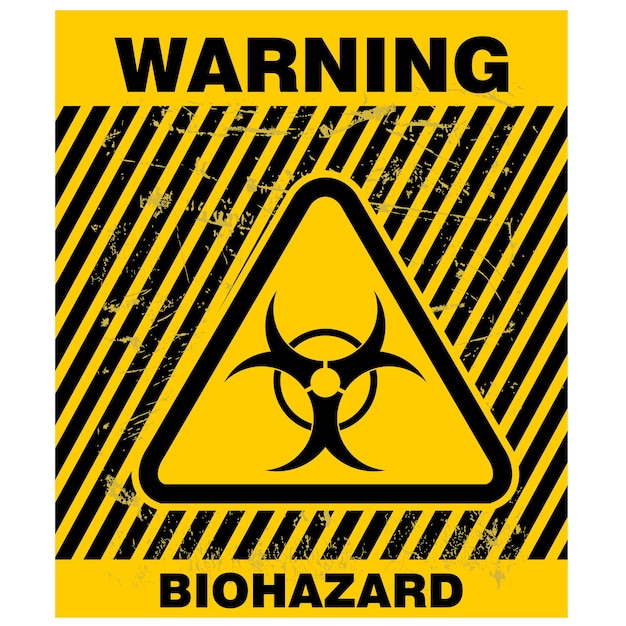 Vector warning radiation hazard sign and label