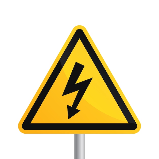 Warning signs of danger high voltage symbol isolated on a white background