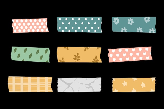 Vector washi tape element set