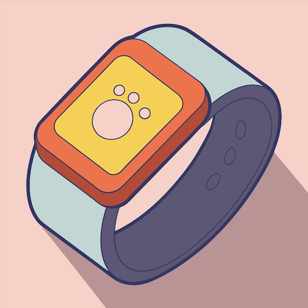 Vector a watch with a red band and a blue band