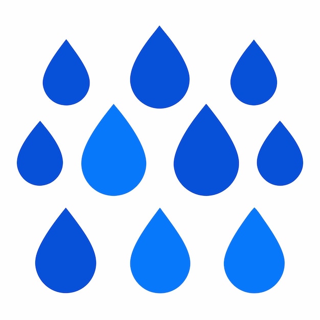 Vector water drop set icon white background