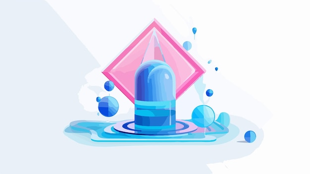 Vector a water drop with a pink triangle in the middle