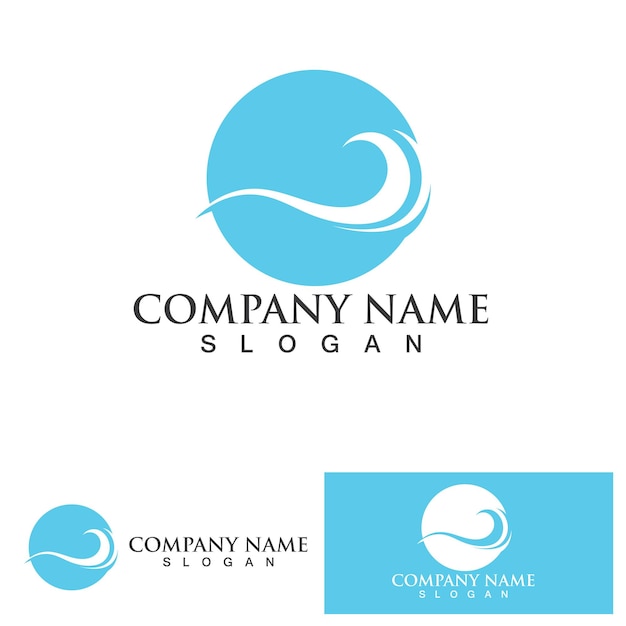 Water wave logo design template