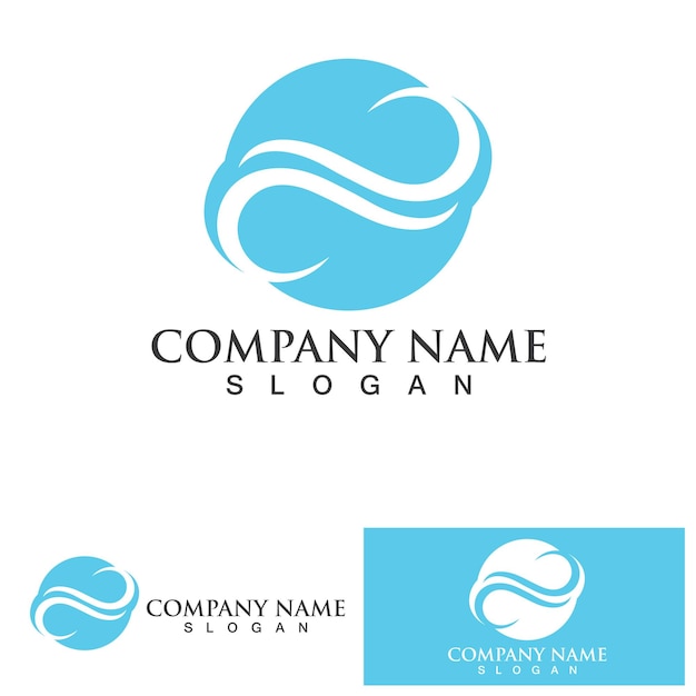 Water wave logo design template