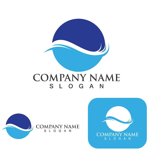 Water wave Logo vector illustration design