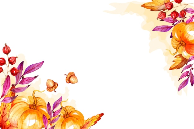 Vector watercolor autumn background