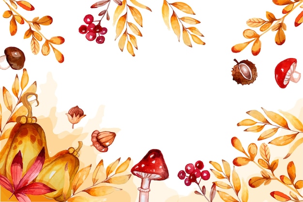 Watercolor autumn background