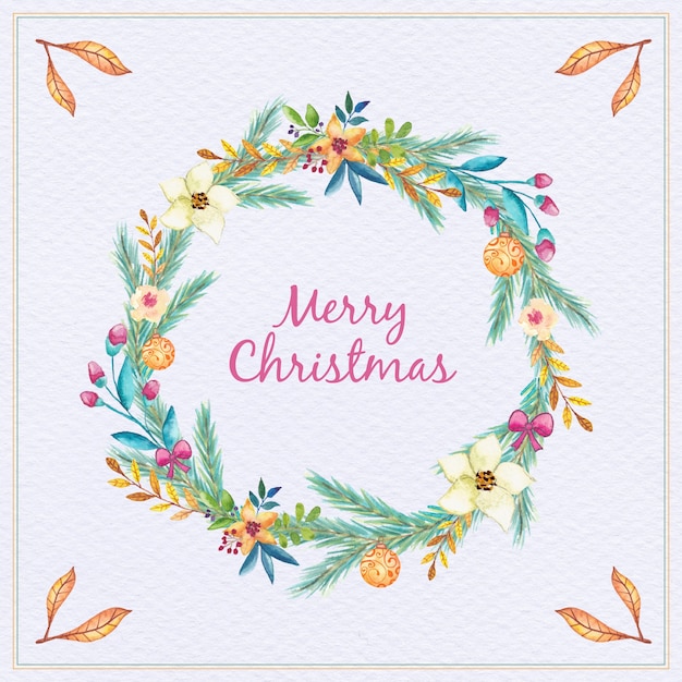 Watercolor Christmas wreath