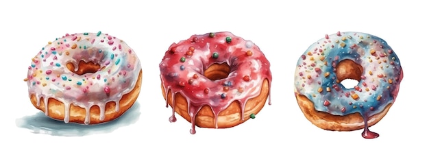 watercolor donut