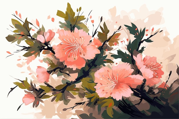 Watercolor handpainted flower vector art painting illustration