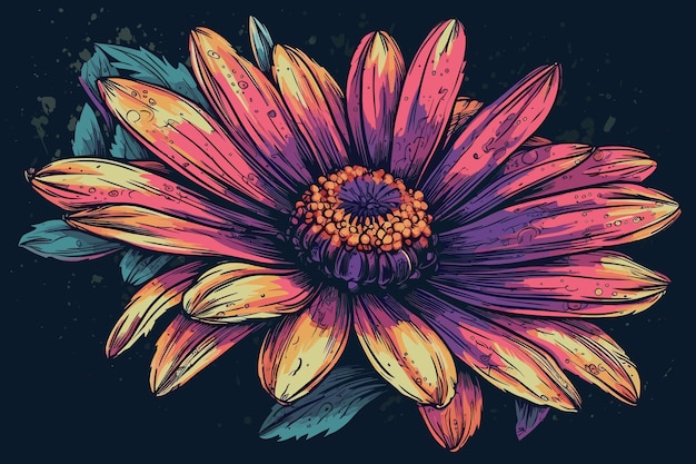 Watercolor handpainted flower vector art painting illustration