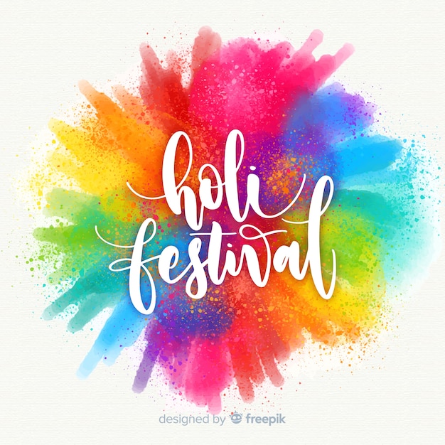 Vector watercolor holi festival background