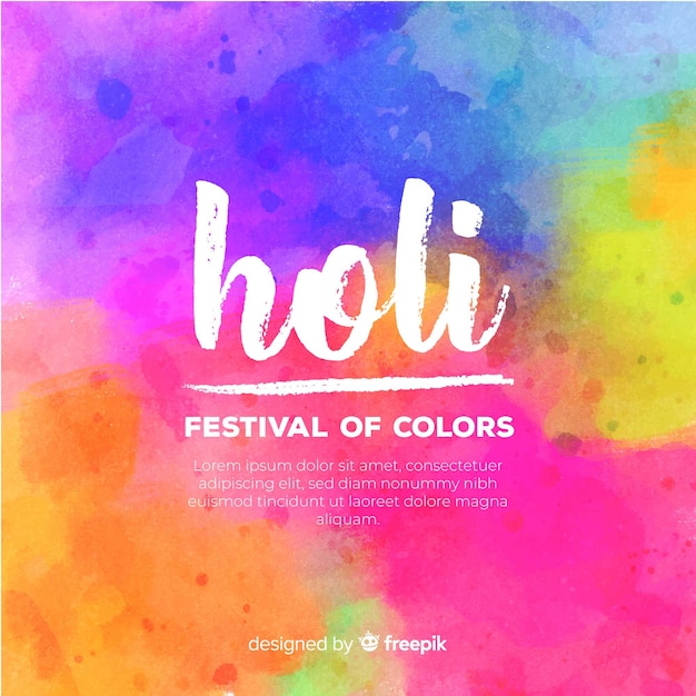 Vector watercolor holi festival background