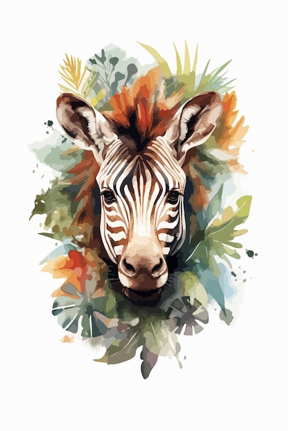 Watercolor Illustration Safari Animal digital art isolated