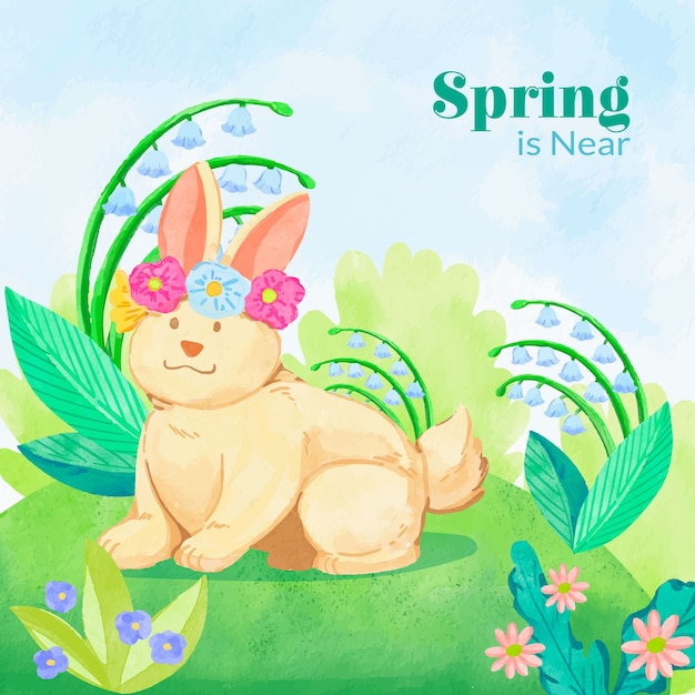 Watercolor illustration for springtime season