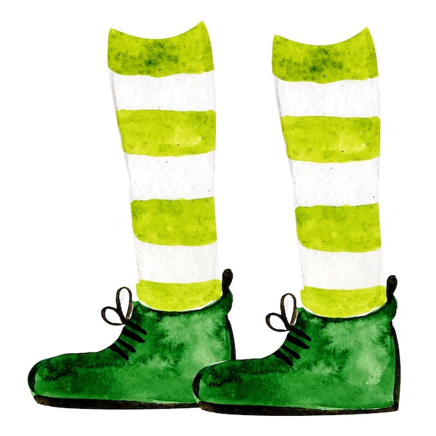 Vector watercolor legs in stockings st patrick s day