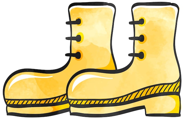 Vector watercolor style icon boot