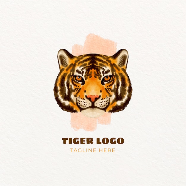 Watercolor tiger logo design