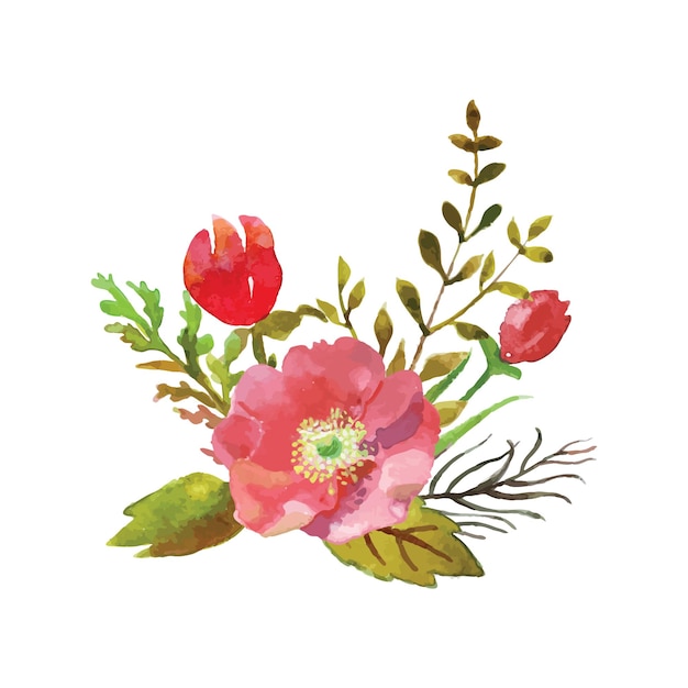 Watercolor Vector Flower Background