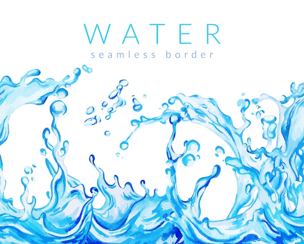 Vector watercolor water splashes