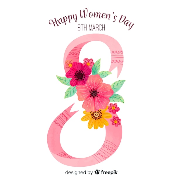 Vector watercolor women's day background