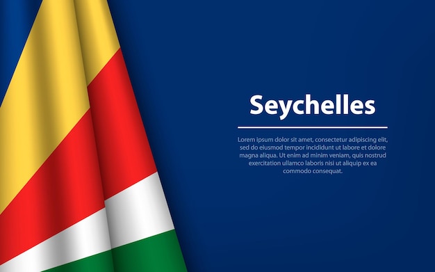 Wave flag of Seychelles with copyspace background