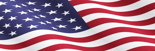 Waving american flag. Background for usa national holidays.