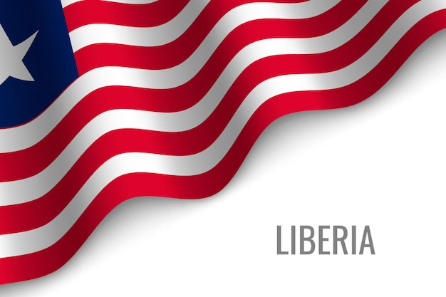 Waving flag  of liberia