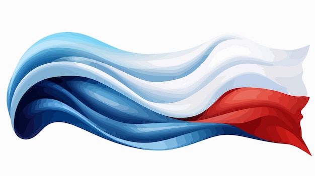 Wavy French Flag Cartoon Vector Illustration