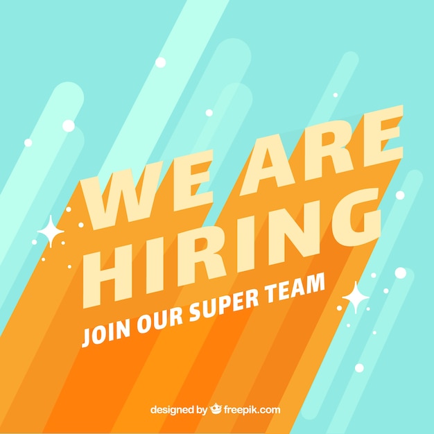 Vector we are hiring background in flat style