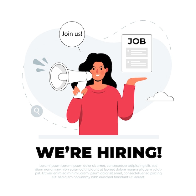 Vector we are hiring concept