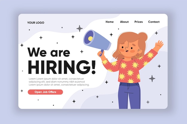 Vector we are hiring landing page design