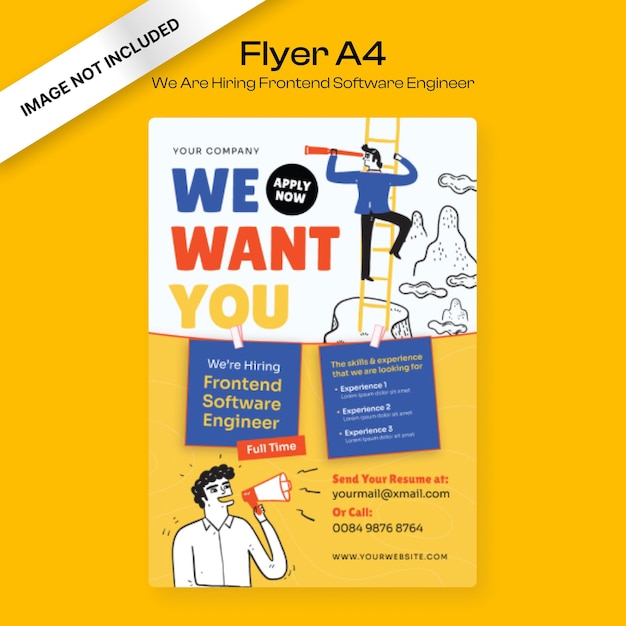 Vector we're hiring frontend software engineer flyer template