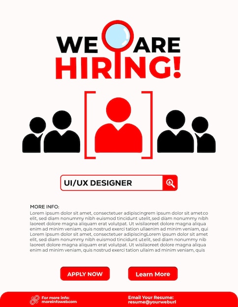 We're hiring vector banner design employee vacancy announcement