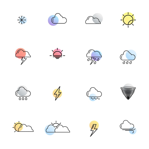 Weather illustration set