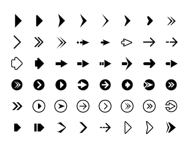 Web arrows. Symbols for website direction arrows signs buttons infographics icons