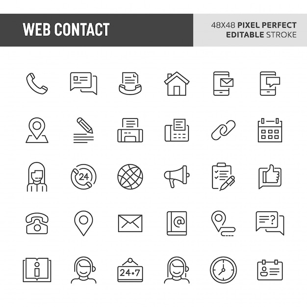 Web Contact  Icon Set